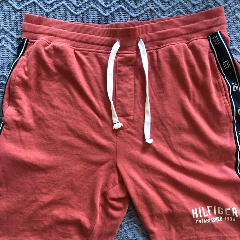 Tommy Hilfiger Men's Coral-Red Drawstring Athletic Shorts